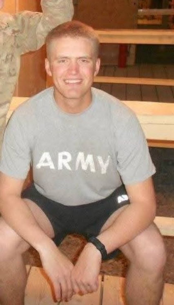 Brant Hall in an Army shirt